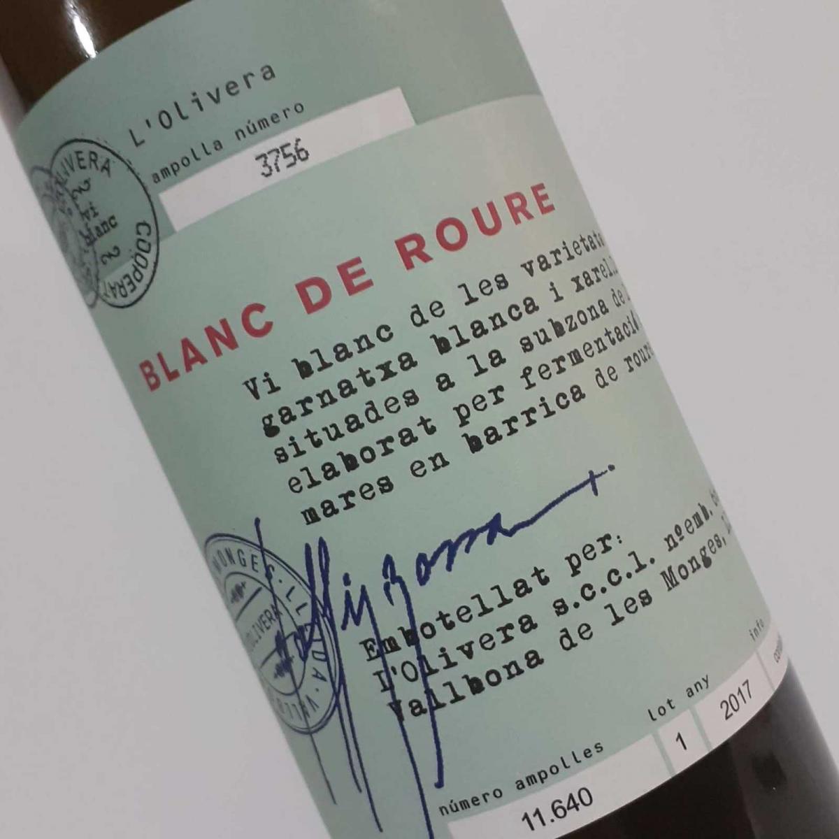 Etiqueta de vino Blanc de Roure