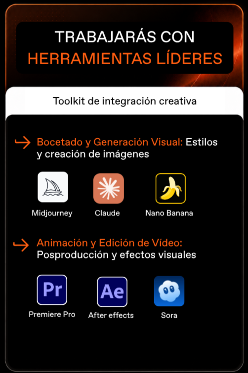 Herramientas de IA del Máster en Ilustración y Animación: Midjourney, Claude, Nano Banana, Premiere Pro, After Effects, Sora Herramientas de IA del Máster en Ilustración y Animación: Midjourney, Claude, Nano Banana, Premiere Pro, After Effects, Sora